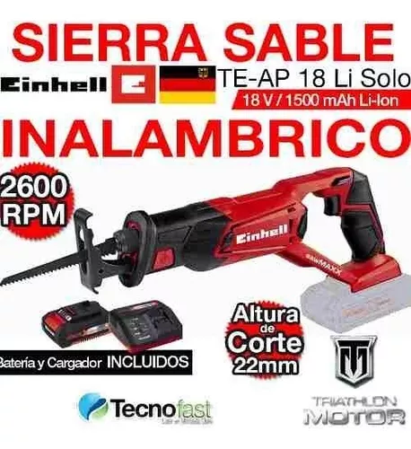 Sierra Sable Inalambrica Eléctricas Herramientas Einhell 18v