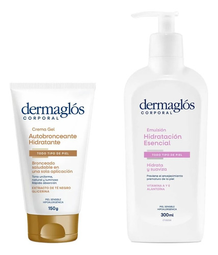 Dermaglós Kit Solar Autobronceante + Hidratación Esencial