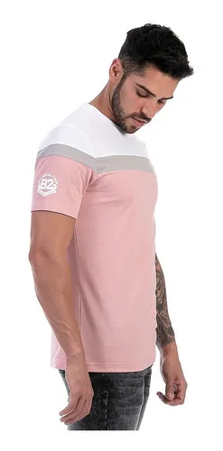 Playera Hombre Manga Corta Cuello Redondo Combinadas