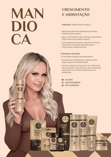 Shampoo Mandioca Haskell Nutrição E Crescimento 500ml