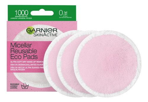 Eco Pads Desmaquillantes Microfibra Garnier Skin Active X3 Color Blanco