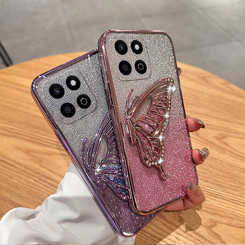 Funda Para Honor 200 Smart X6b X7c Mariposa Rose Flash