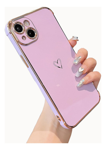 Funda Para iPhone 15 Plus Con Borde Chapado - Purpura