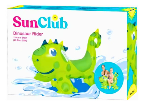 Montable Salvavidas Inflable D Dinosaurio Rider Niñ@s Verano Verde Lima