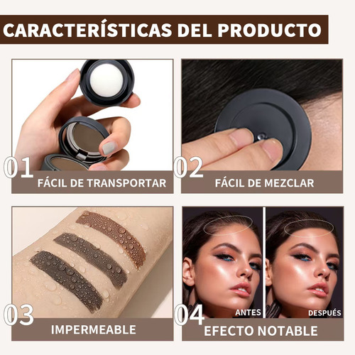 2 Kit Polvo Maquillaje De Fibra Capilar Cubre Raíz Cabello