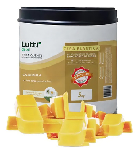 Tutti Depil Cera Elástica Camomila 5kg Cera Quente