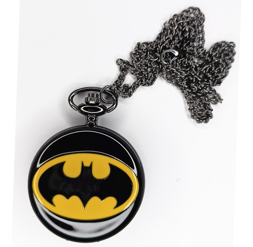 Reloj De Bolsillo Batman Negro C/cadena 4.8cm R11