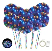 Comprar 10 Globos Burbuja Cristal Led Luminoso Palitos Porta Globos