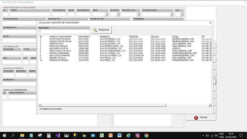 Cadastro De Funcionários Em Excel Vba
