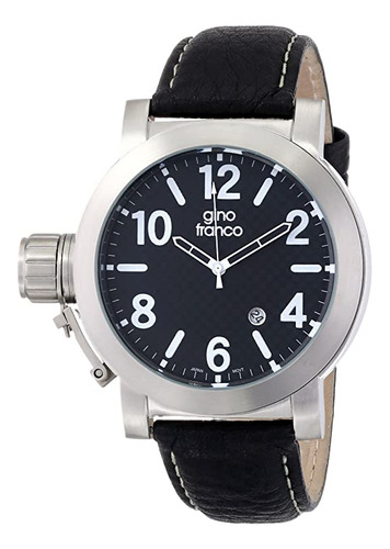 Gino Franco Reloj Redondo De Acero Inoxidable Con Ventana