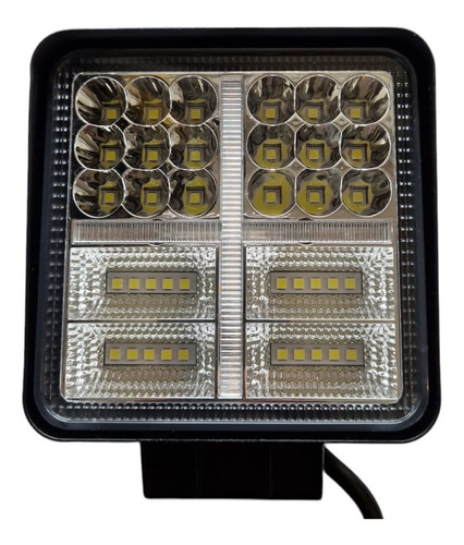 Foco Faena Cuadrado 38 Led 1w 10-30v Cristal Y Amarillo