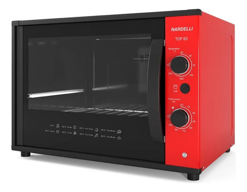 Forno de bancada elétrico Nardelli Top 60 60L vermelho 220V