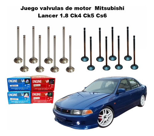 Juego Valvulas De Motor  Mitsubishi Lancer 1.8 Ck4 Ck5 Cs6