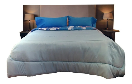 Combo Somier Respaldo Almohadas Sábanas Acolchado