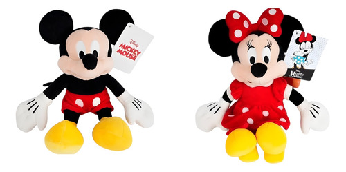 Set De Peluches Minnie Y Mickey Mouse De 30 Cm