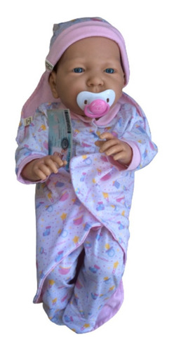 Imagen 9 de 10 de Bebote Real Bebe Reborn 53 Cm Bebote Con Chupete Osito Manta