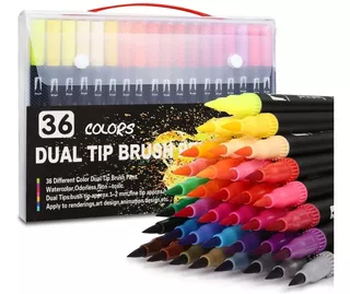 Plumones Dual Brush Pens Doble Punta 36 Colores Vibrantes