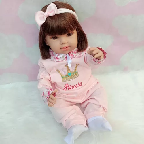 Boneca Bebe Reborn Princesa 100% Silicone Real C/ Acessórios