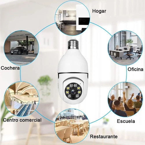 Qy Cámara De Seguridad 360 Wifi 1080p E27 Con Visión De