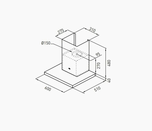 Imagen 3 de 7 de Campana Tst Atuel 60cm - Acero Inoxidable