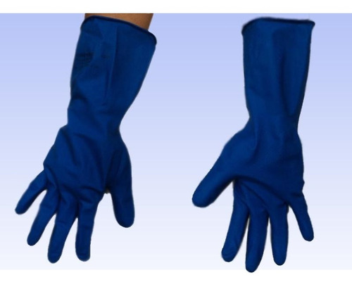 Luva Latex Antiderrapante Azul (10 Pares) Mucambo