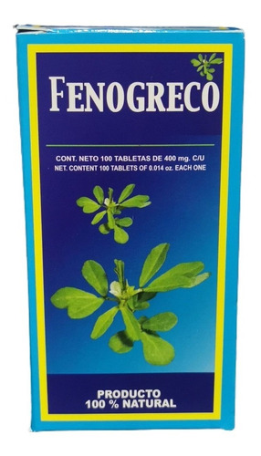 Fenogreco 100 Tabletas 400 Mg C/u Digestión Estreñimiento