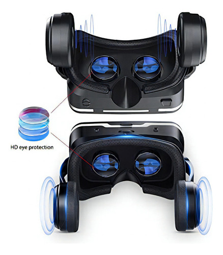 VR Headshet Shinecon Preto 3D