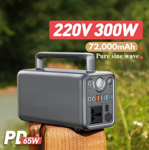 Powerbank Estación Carga Portátil 72000mah + Panel Solar 60w Color Gris