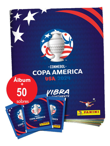Album Copa America Usa 2024 + 50 Sobres Figuritas  Panini