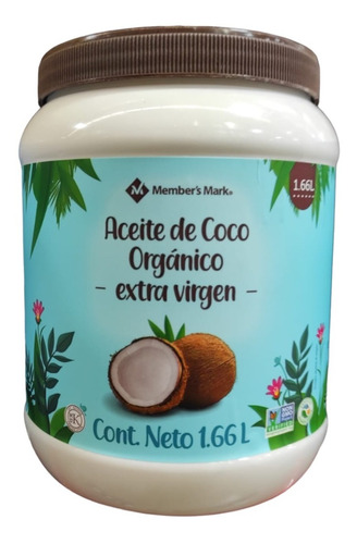 Aceite De Coco Orgánico Extra Virgen 1.66lt