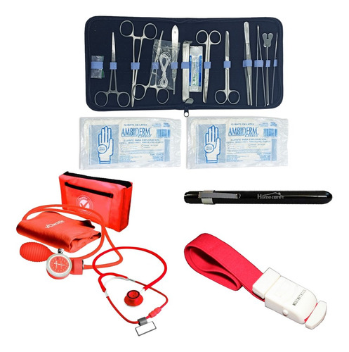 Kit Estudiante De Enfermería Medicina Rojo/negro