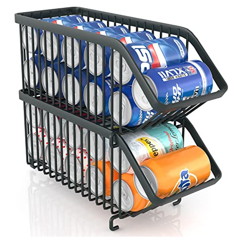 2 Pack Stackable Soda Can Organizer For Refrigerator, C...