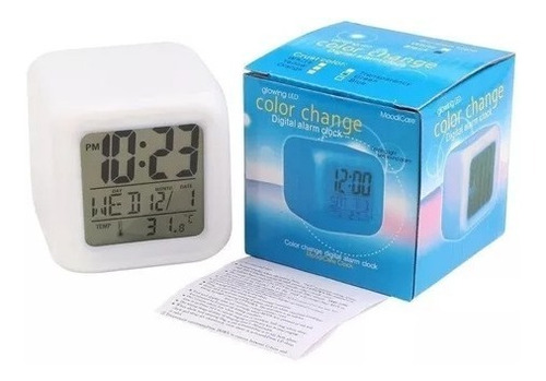 Reloj Despertador Digital Cubo Temperatura Fecha Luces Led