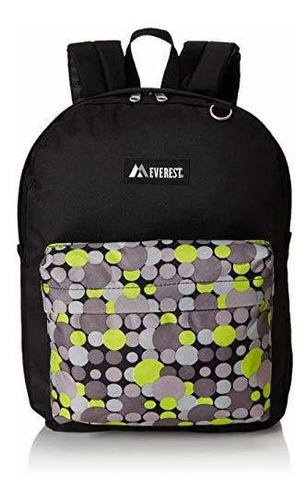 Everest Clásico Patrón Mochila, Negro Amarillo Dot /, Un Tam