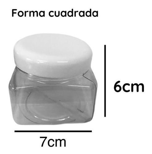 Imagen 2 de 10 de Potes Plasticos 200 Cc Cuadrado Cristal Pvc X 190 Un.