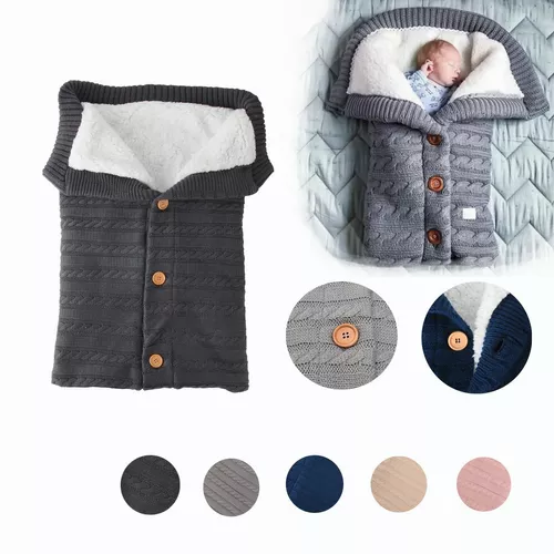 saco dormir-bebe-punto-rosa-gris-saco-bebe-niño-niña