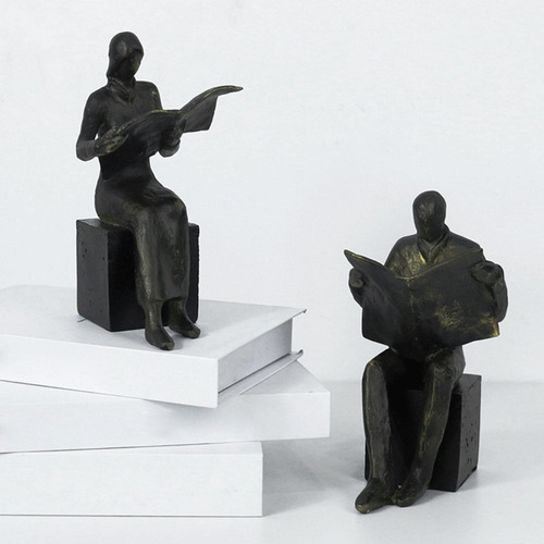 2 Piezas Libro Del Lector Termina De La Oficina Escultura