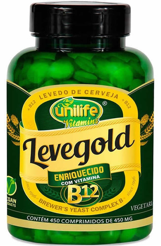 Levedo De Cerveja + Vitamina B12 - Levegold Unilife