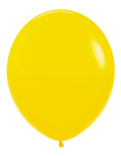 Balão Sempertex R10 Amarelo 50 Balões N°10=25cm Bexigas 