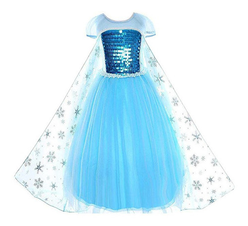 Vestido Talla 4 Para Niña Reina Elsa Disney Frozen Sin