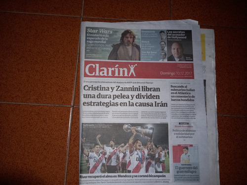 Diario Clarin 10/12/2017. River Campeón De La Copa Argentina (Usado)