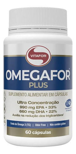 Omegafor Plus Vitafor 33 Epa 22 Dha 1000mg 60 Cápsulas Sem Sabor