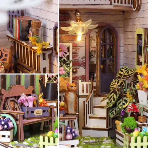 Kit Bricolaje Miniatura Estantería De Casa De Muñecas Madera