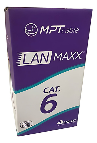 Cable Utp  Cat 6 305m Interior 100 % Cobre Maxx/cm6w Blanco