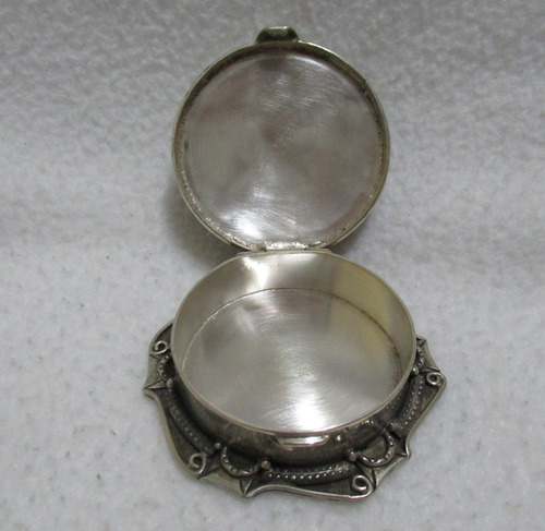 Alhajero Pastillero Plata 925 Miniatura Porcelana Joven Dama (Usado)