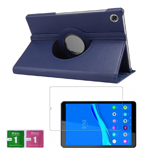 Combo Funda Para Lenovo Smart M8 Tb 8505f 360° Azul + Mica