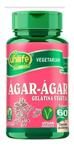 Ágar-ágar Colágeno Unilife - 60cáps 600mg