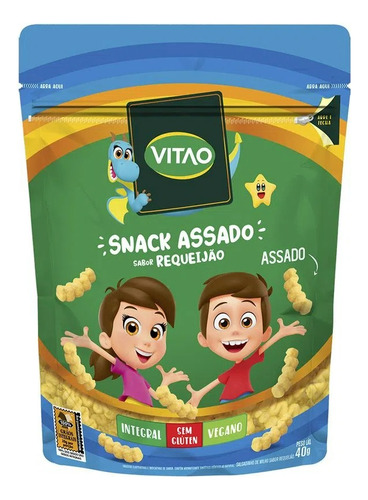 Kit 6 X Snack Kids Vegano Sem Glúten 40g Requeijao Vitao