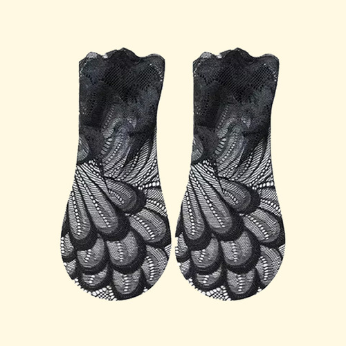 5 Pares De Calcetines Sexy De Encaje Invisible Para Mujer, D