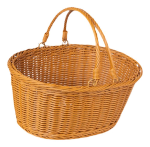 Canasta De Picnic Con Manijas De Canasta Tejida 35x25x15cm